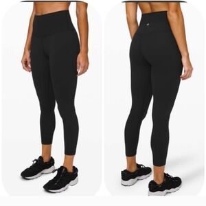 Lululemon Black 7/8 High Waisted Cropped Leggings 10